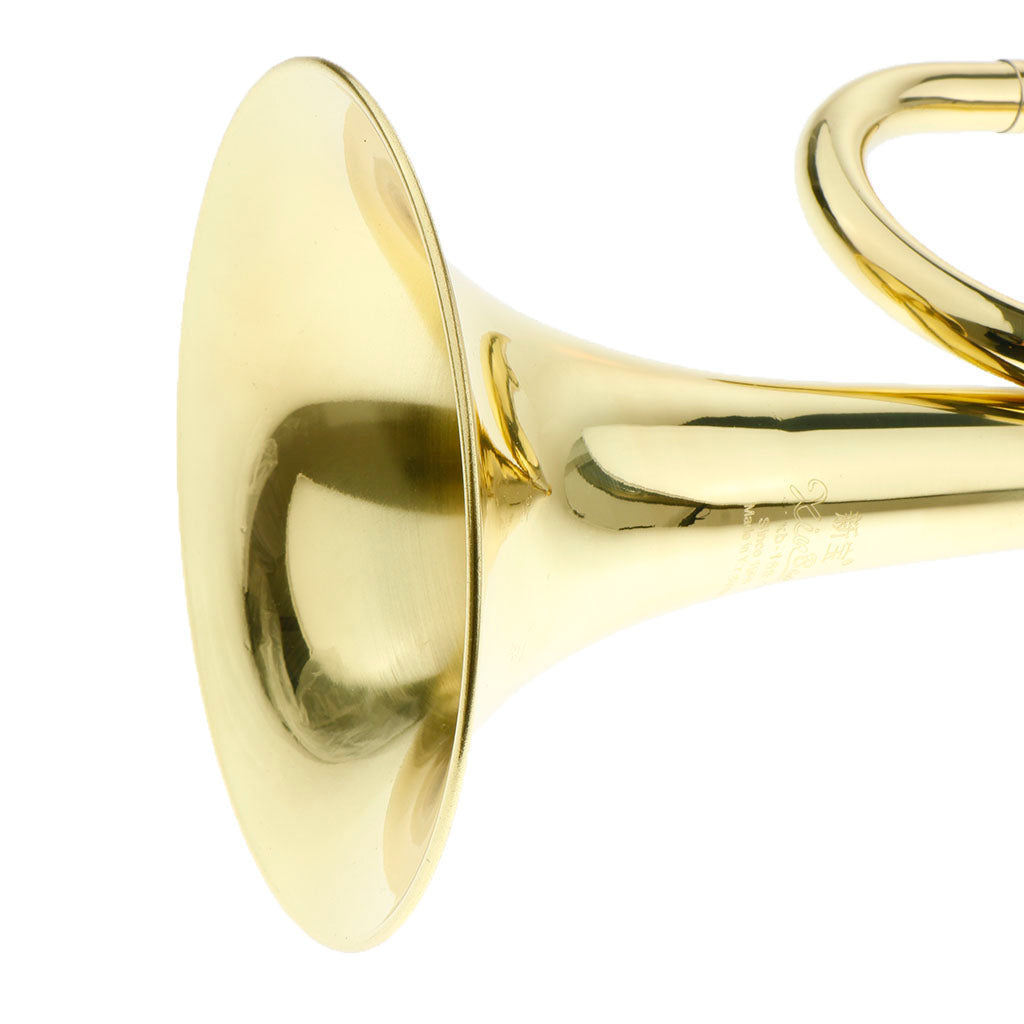 1 Piece Golden Students Trumpet Horn Bugle Brass Instrument with Flag Gloves