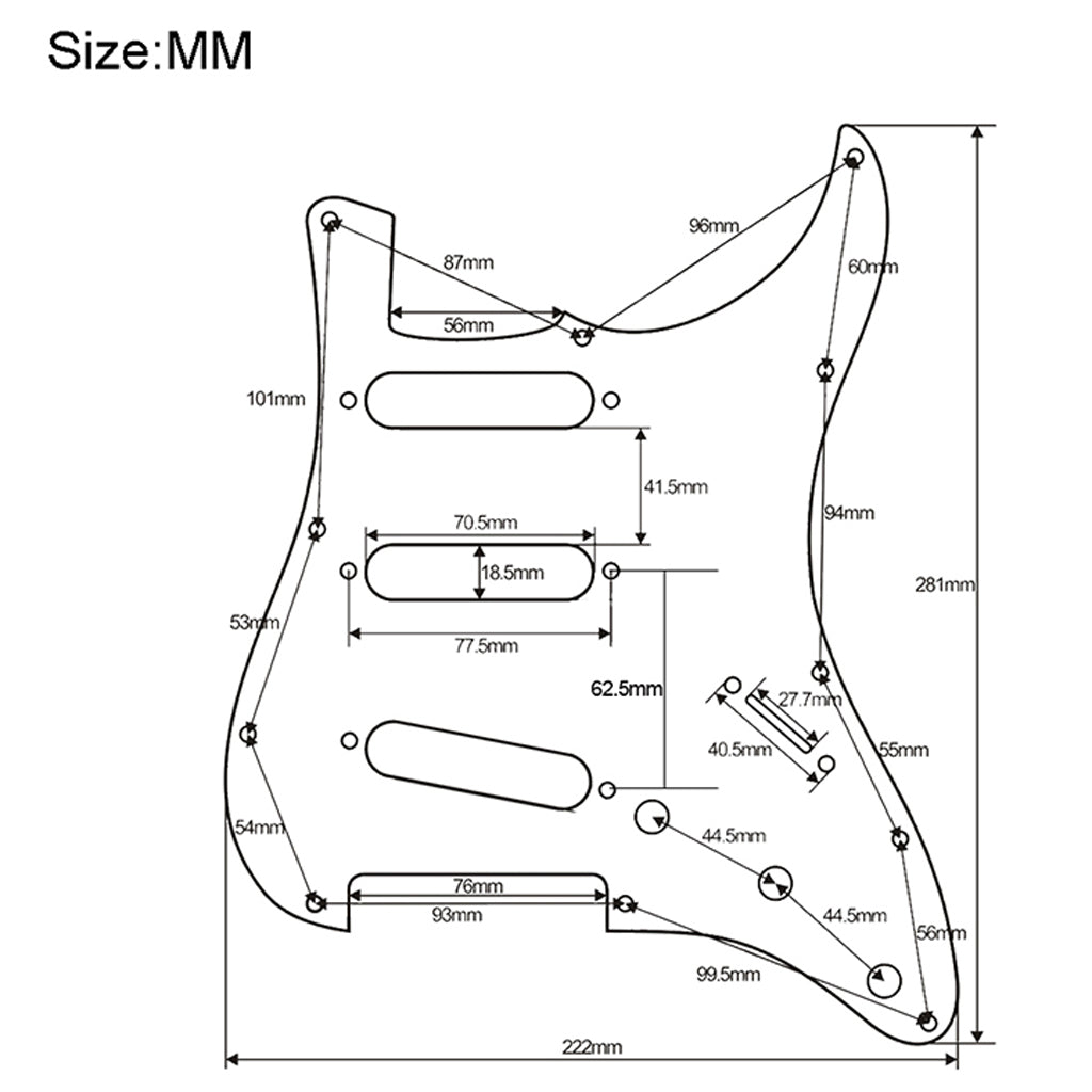 SSS Guitar Pickguard Scratch Plate for ST SQ Guitar Accessory Black White