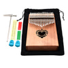 1 Set Mahogany 17 Key Kalimba Finger Thumb Piano Heart Shape