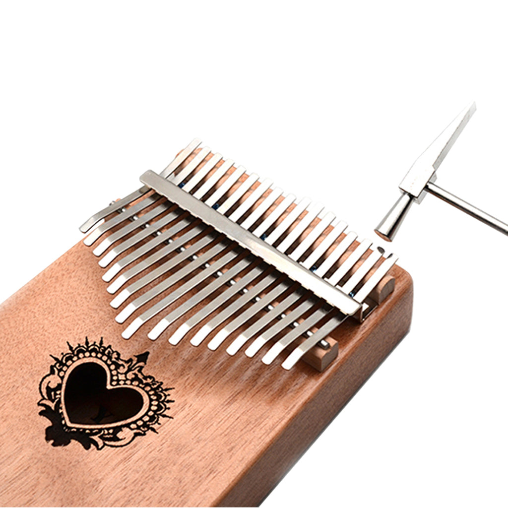 1 Set Mahogany 17 Key Kalimba Finger Thumb Piano Heart Shape