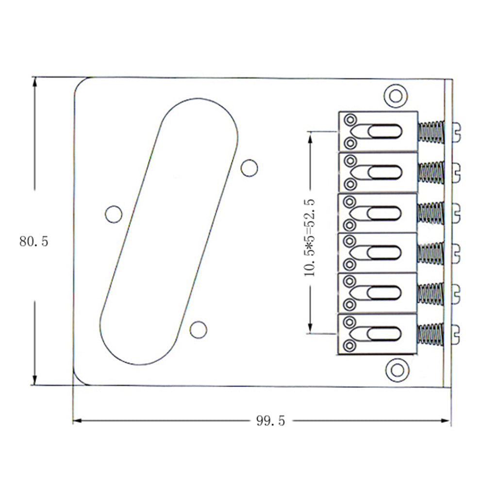 Roller Saddle Bridge with Single Coil Pickup Hole for Tele TL Guitar Silver