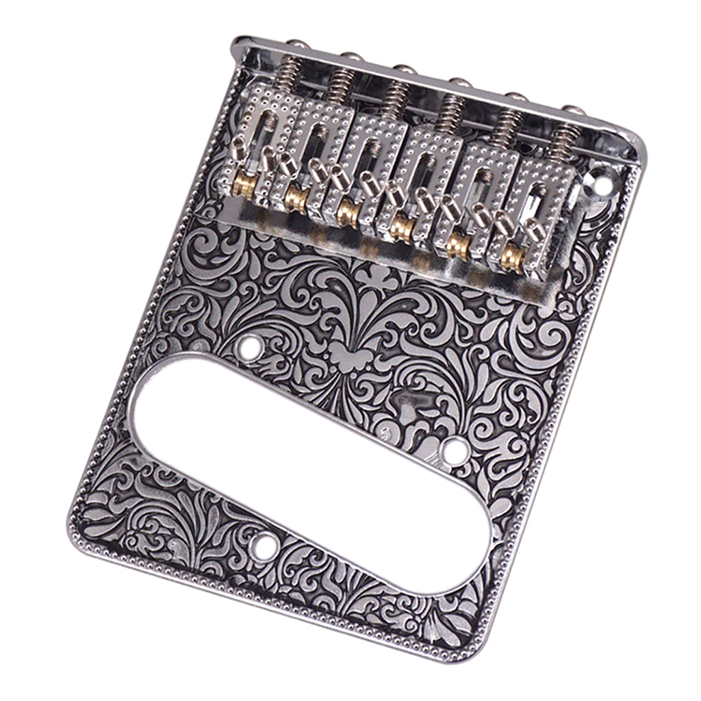 Roller Saddle Bridge with Single Coil Pickup Hole for Tele TL Guitar Silver