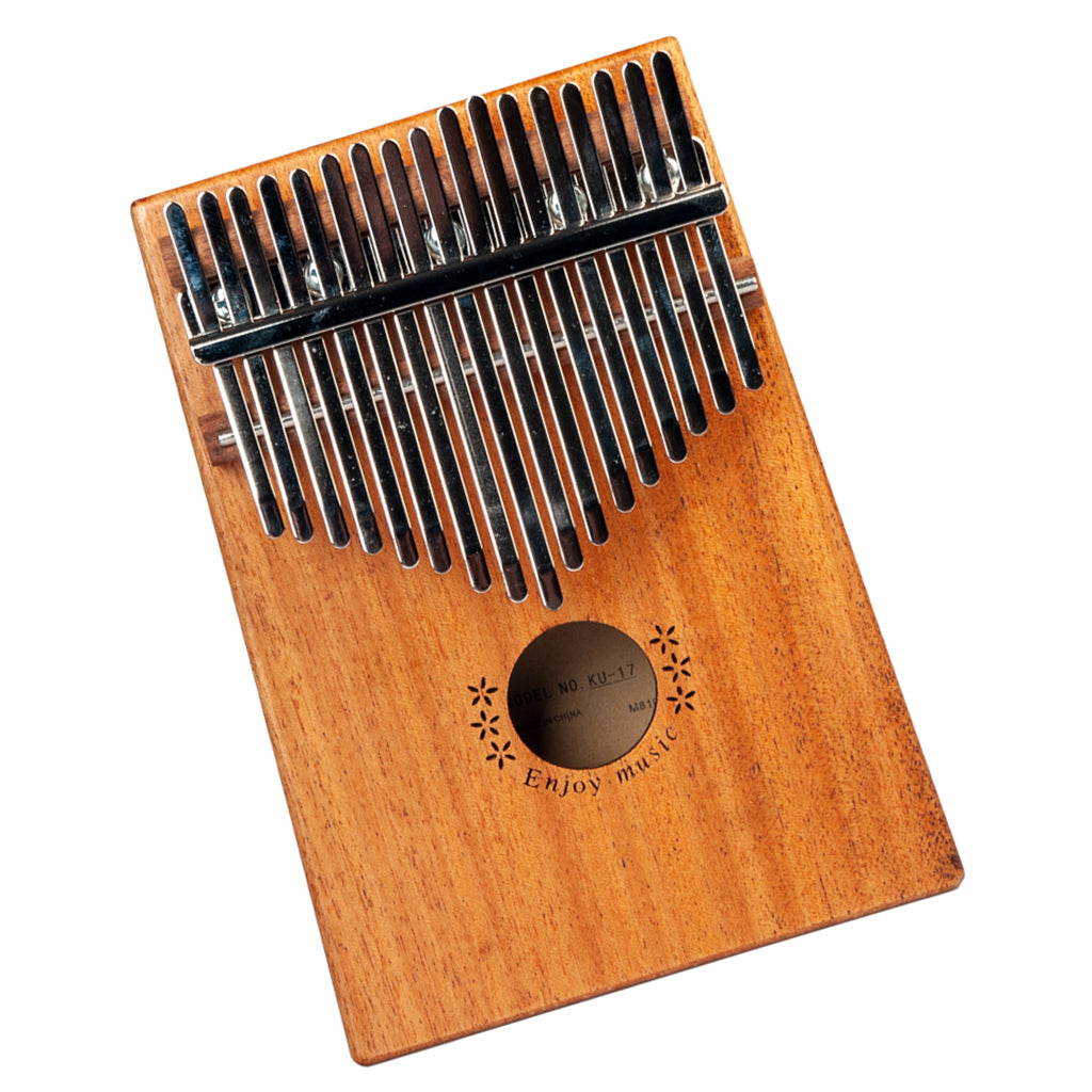 17 Keys Kalimba Thumb Piano Sapele Wood with Tuner Hammer Note Sticker