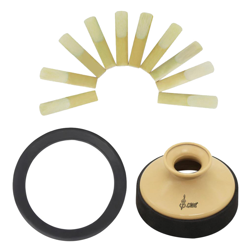 Alto Saxophone Sax Accessory Kit Reeds+Practice Mute+Saxophone Silencer Ring