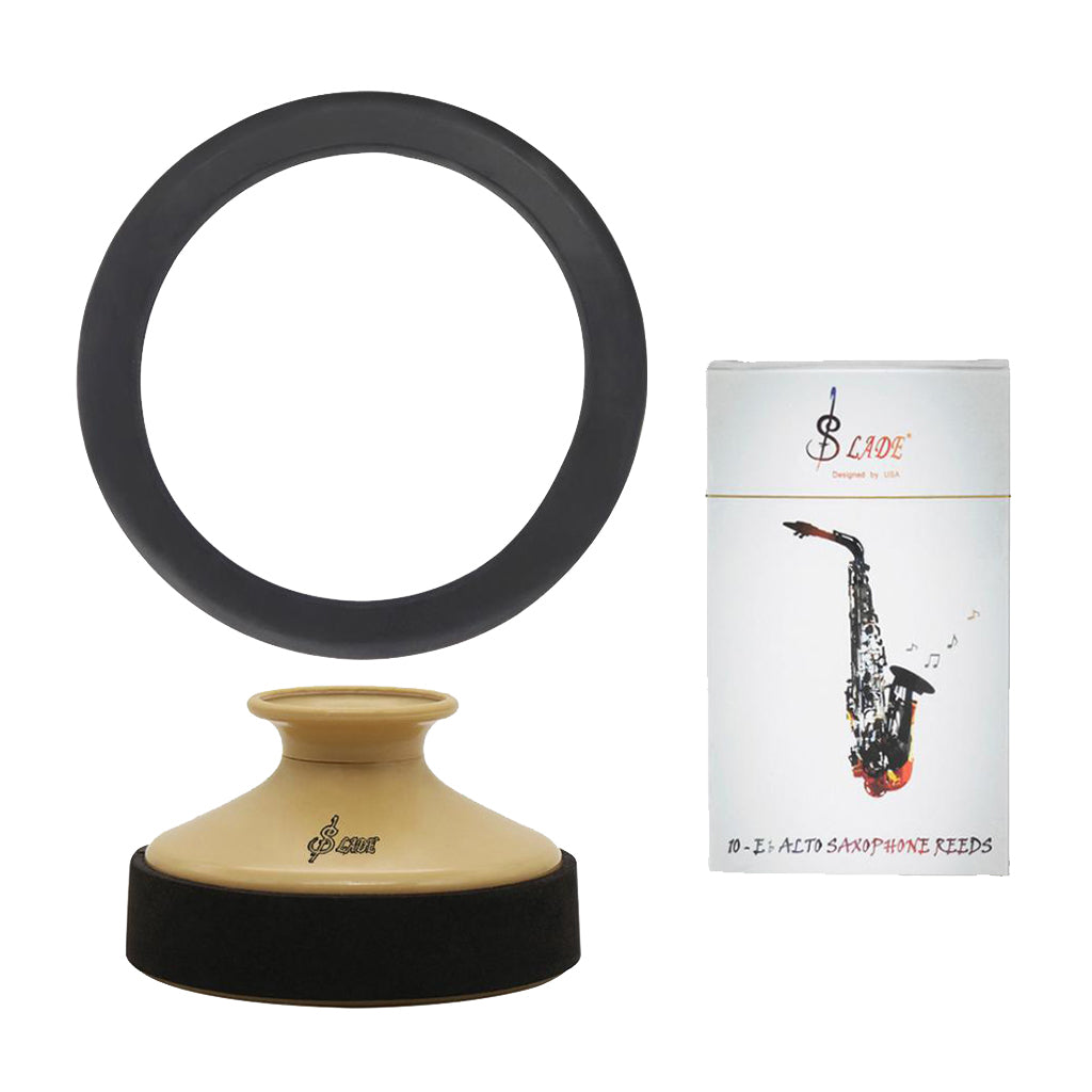 Alto Saxophone Sax Accessory Kit Reeds+Practice Mute+Saxophone Silencer Ring