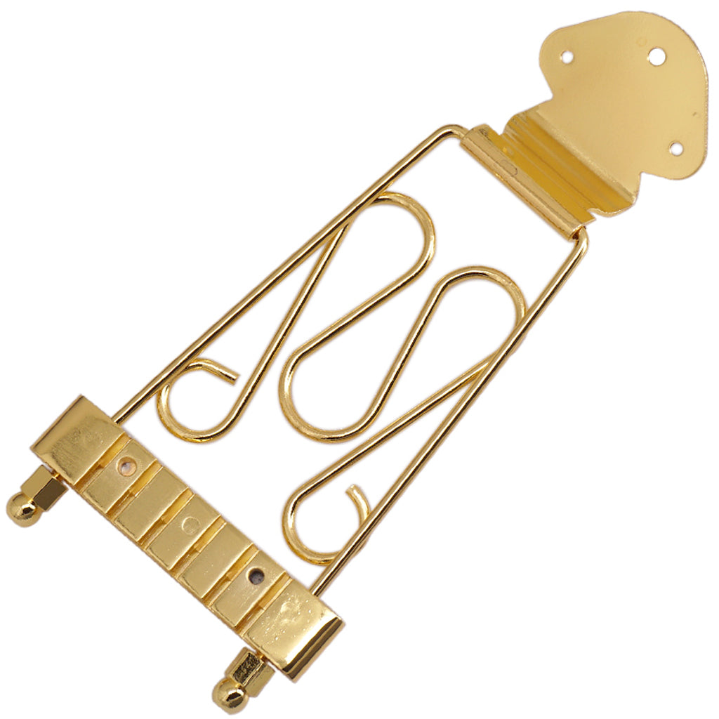 Trapeze Tailpiece Bridge Wired Frame for 6 String Jazz Guitar Golden