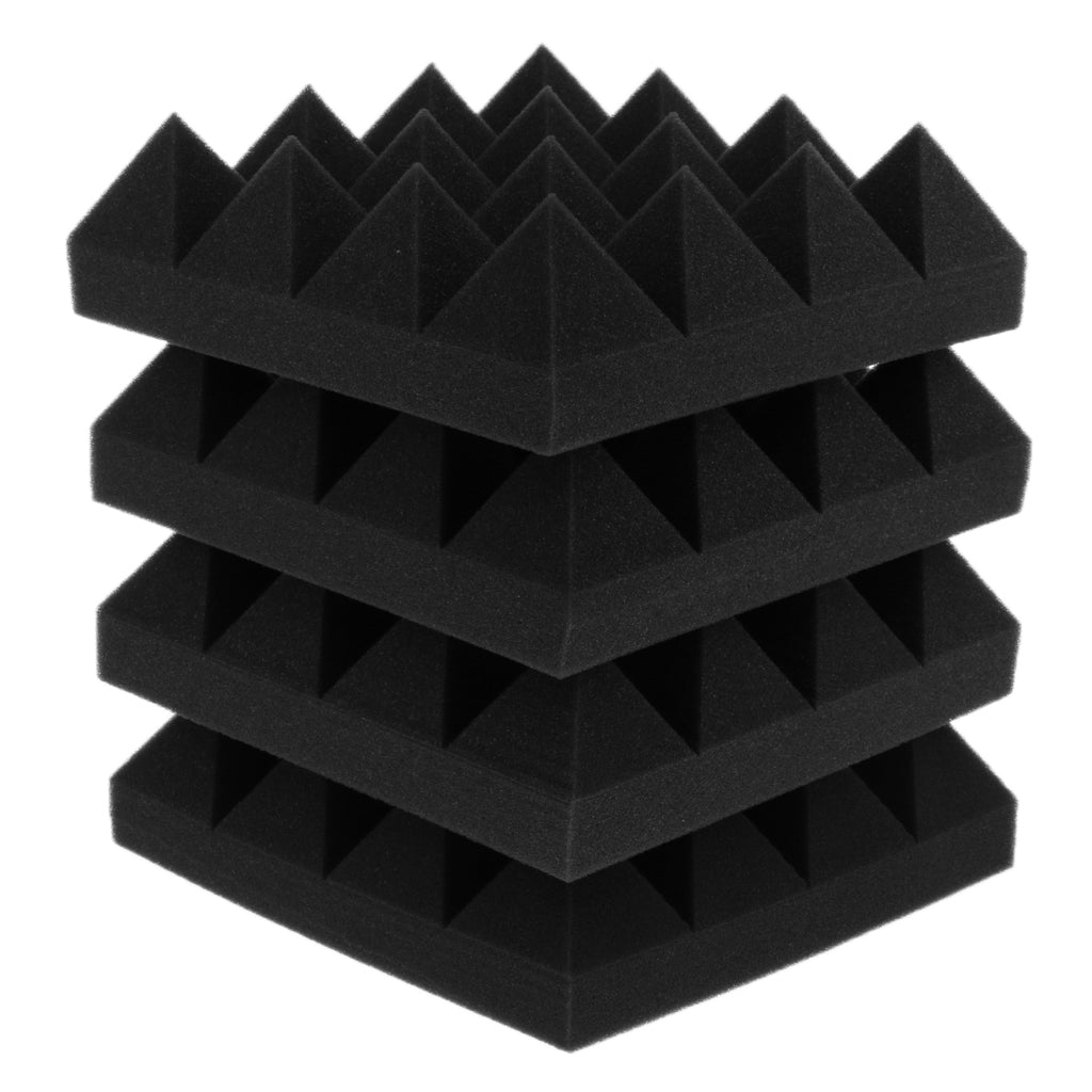 4 Pieces Soundproof Acoustic Foam Panel Sound Proof Board Black