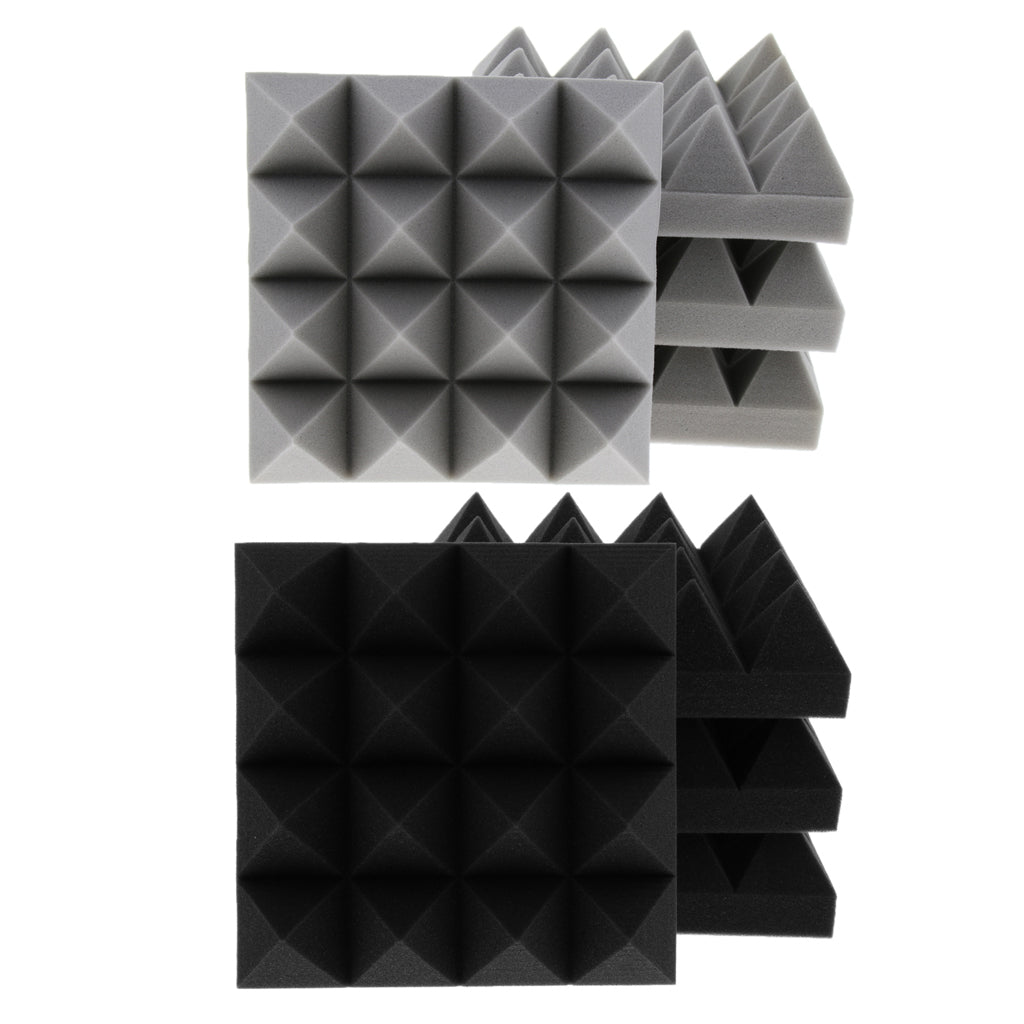 4 Pieces Soundproof Acoustic Foam Panel Sound Proof Board Black