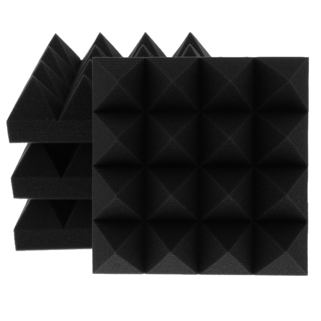 4 Pieces Soundproof Acoustic Foam Panel Sound Proof Board Black