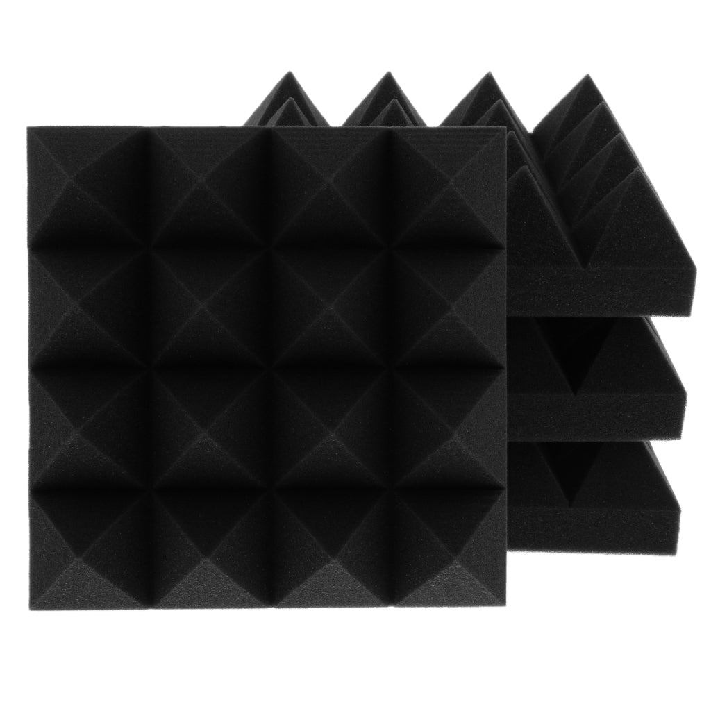 4 Pieces Soundproof Acoustic Foam Panel Sound Proof Board Black