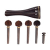 Ebony Wood Violin Parts Set Tailpiece + Tuning Pegs + Endpin for 4/4 Fiddle