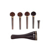 Ebony Wood Violin Parts Set Tailpiece + Tuning Pegs + Endpin for 4/4 Fiddle