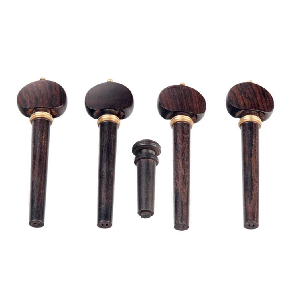 Ebony Violin Tuning Pegs with Endpin for 4/4 Full Size Violin Fiddle