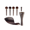 4/4 Ebony Violin Parts Tailpiece +Tuning Pegs+Endpin+Chinrest Violin Parts