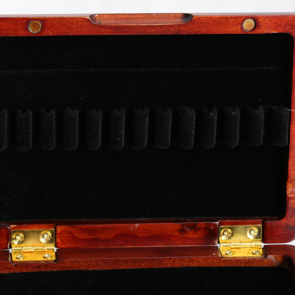 Wooden Oboe Reed Storage Case for 12 Reeds Dark Red