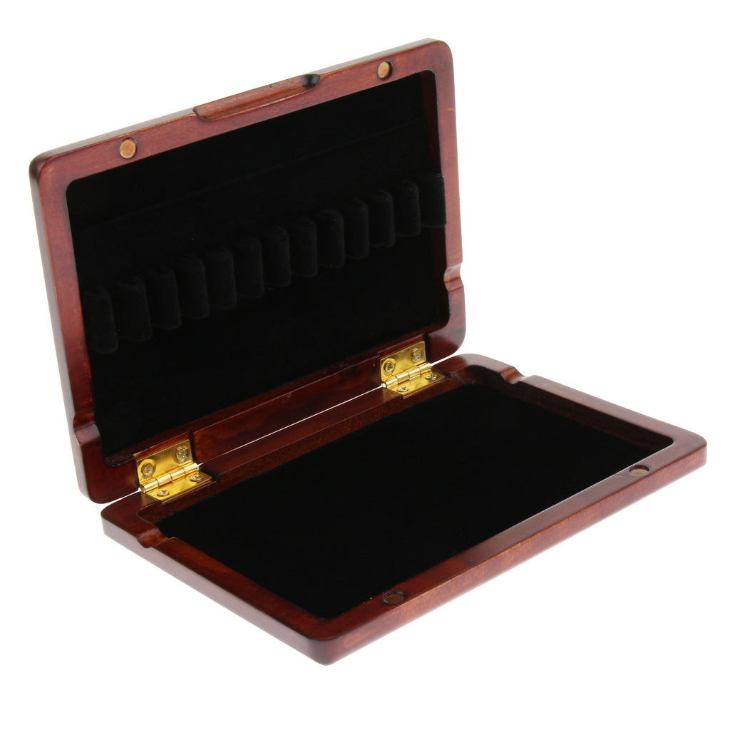 Wooden Oboe Reed Storage Case for 12 Reeds Dark Red