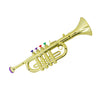 34cm Trumpet for Gift Musical Instrument w/ 3 Colored Keys Gold-plated