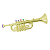 34cm Trumpet for Gift Musical Instrument w/ 3 Colored Keys Gold-plated