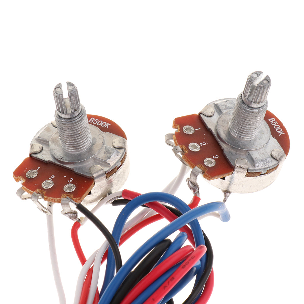 Circuit Wiring Set with Potentiometer for Electric Guitar Parts Yellow