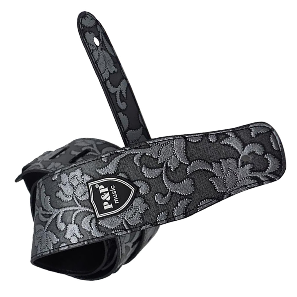 Durable PU Leather Strap Belt for Guitar Bass Silver