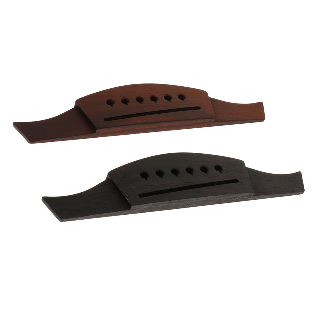 1 Piece 6 Holes Wood Guitar Bridge Black