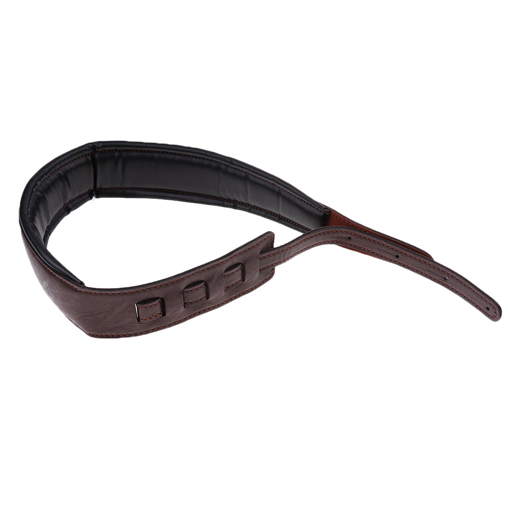 Comfortable Guitar Strap Electric Guitar Bass Adjustable Strap Belt Brown