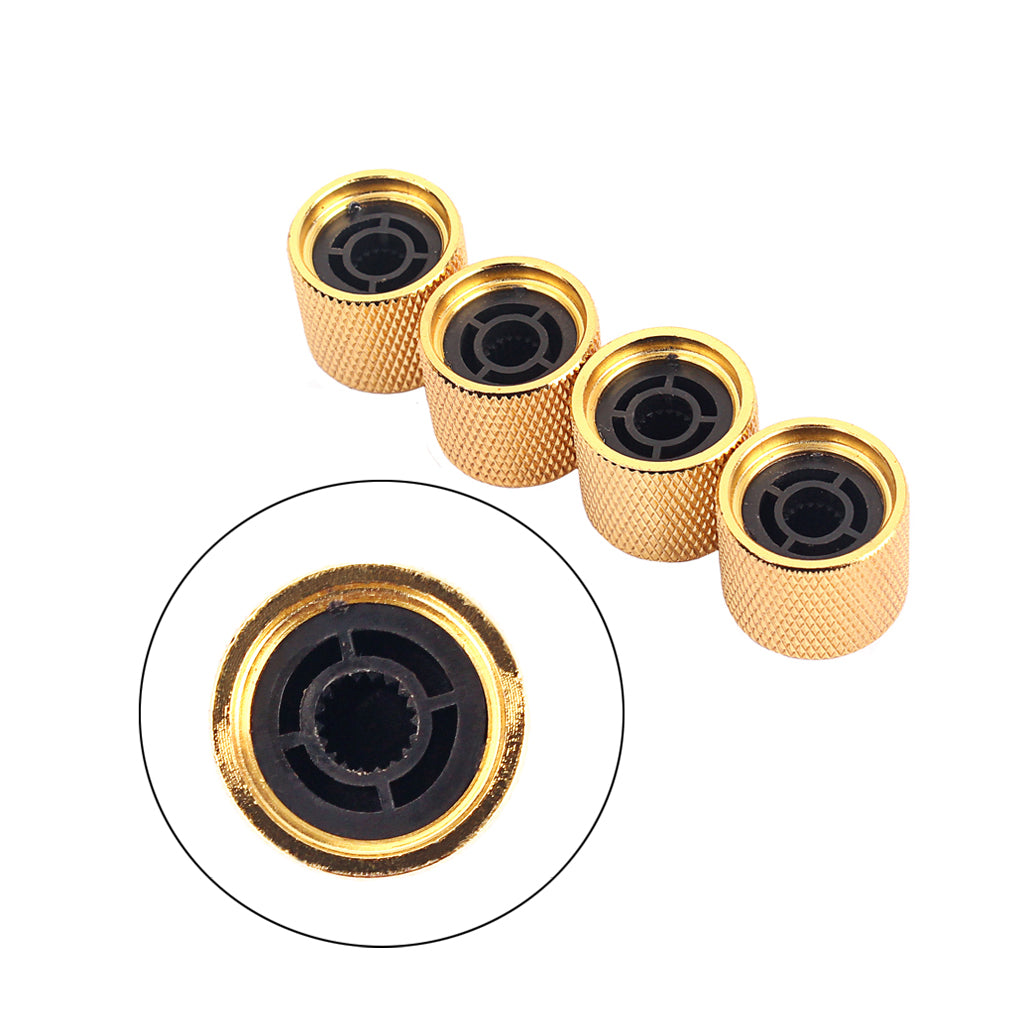 4 Pieces Electric Guitar Knob Screw Fixing Tone Volume Knobs Golden