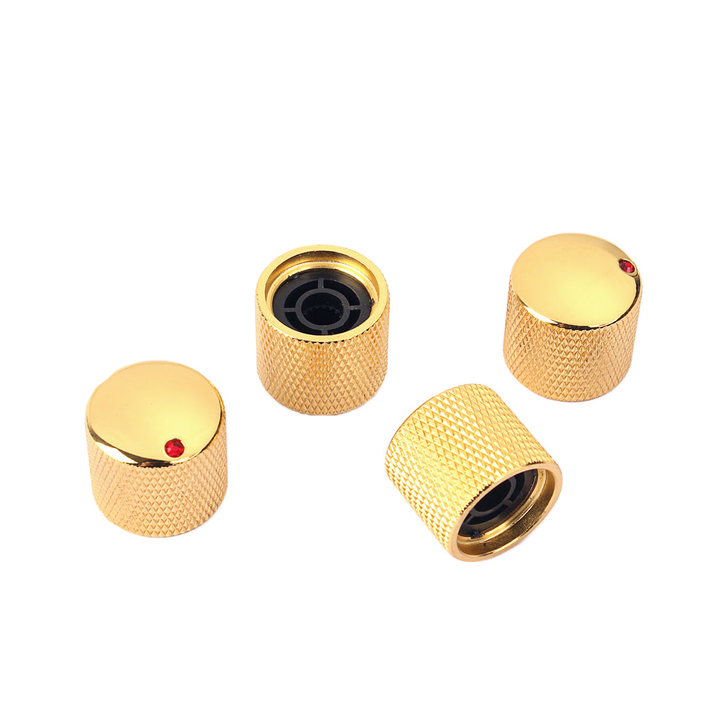 4 Pieces Electric Guitar Knob Screw Fixing Tone Volume Knobs Golden