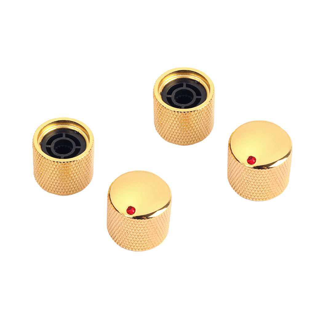 4 Pieces Electric Guitar Knob Screw Fixing Tone Volume Knobs Golden