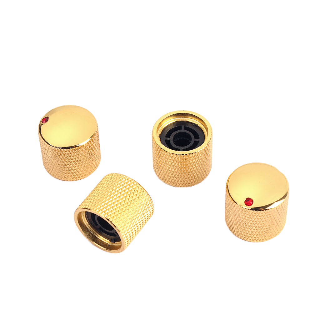 4 Pieces Electric Guitar Knob Screw Fixing Tone Volume Knobs Golden