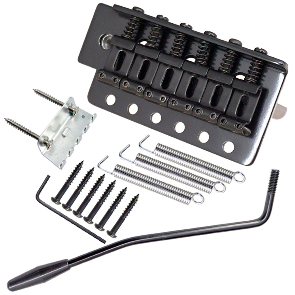 6 String Flat Saddle Tremolo Bridge System for FD ST Electric Guitar  Black