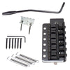 6 String Flat Saddle Tremolo Bridge System for FD ST Electric Guitar  Black