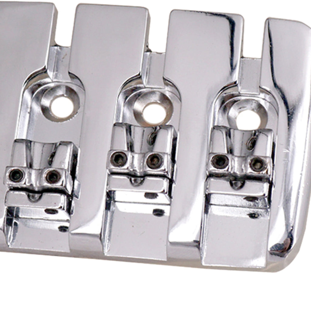 Guitar Saddle Bridge Tailpiece for 4 String Electric Bass Parts Silver