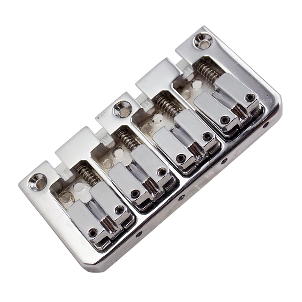 4 String Electric Bass Guitar Bridge with Wrench Screws Silver