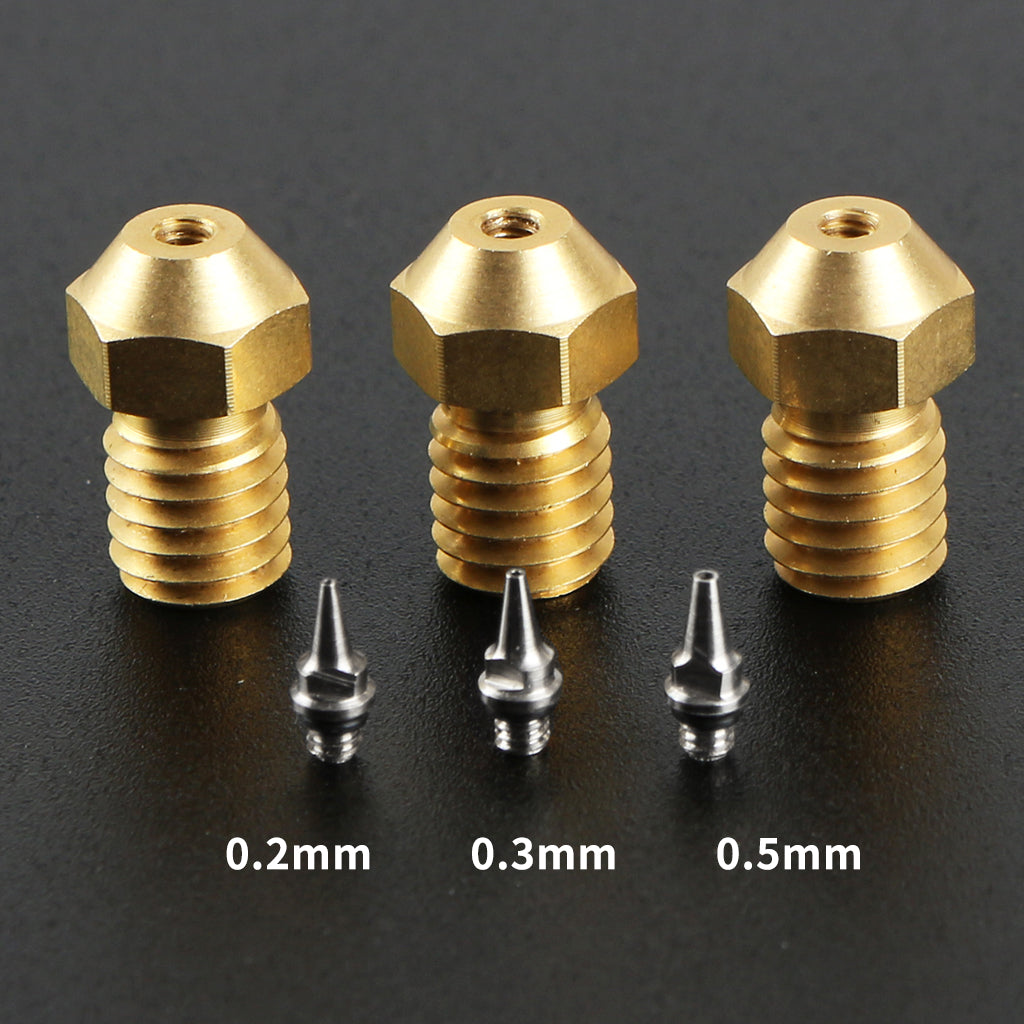 3D Printer Parts 0.2/0.3/0.5mm Brass Extruder Hotend Nozzle With Nozzles