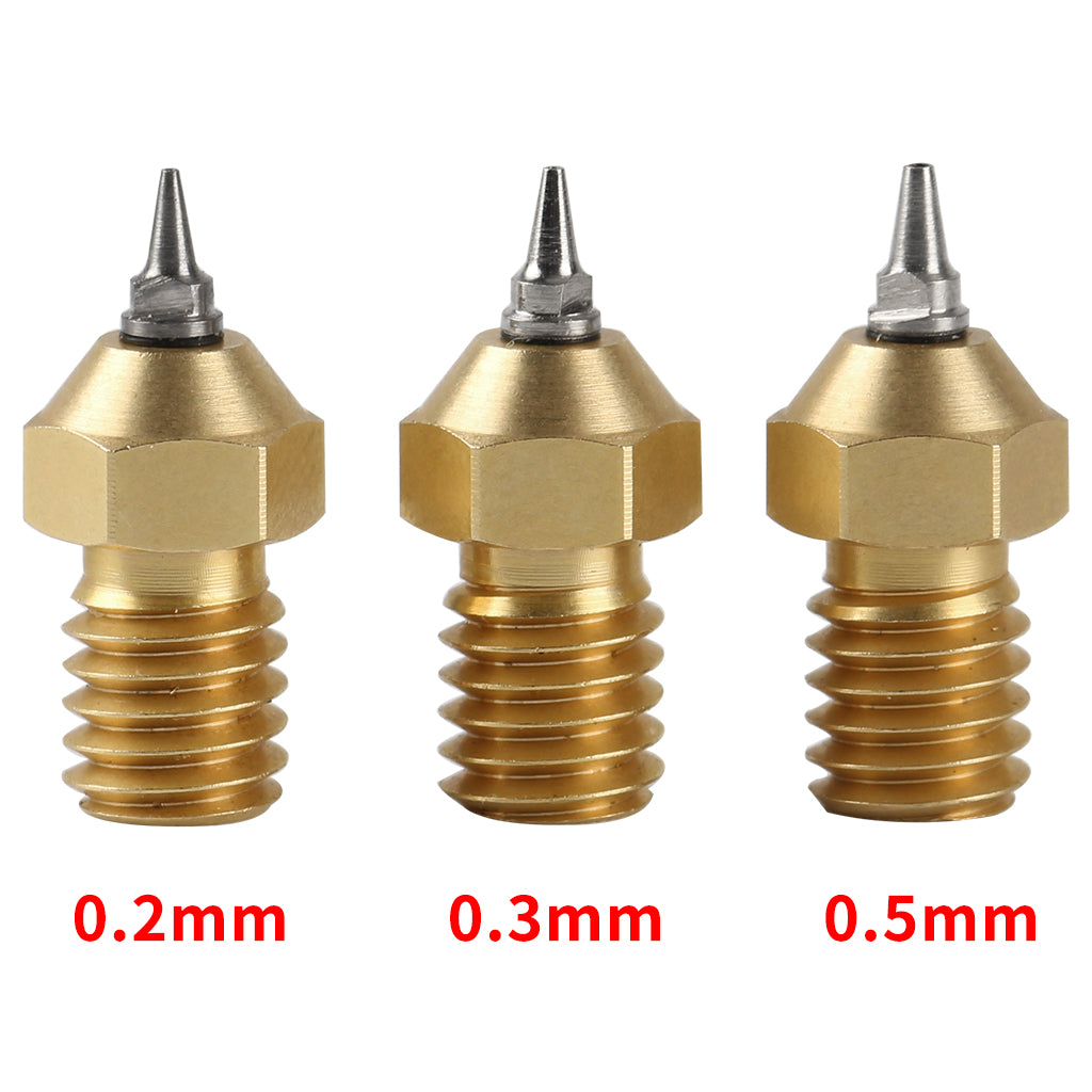 3D Printer Parts 0.2/0.3/0.5mm Brass Extruder Hotend Nozzle With Nozzles