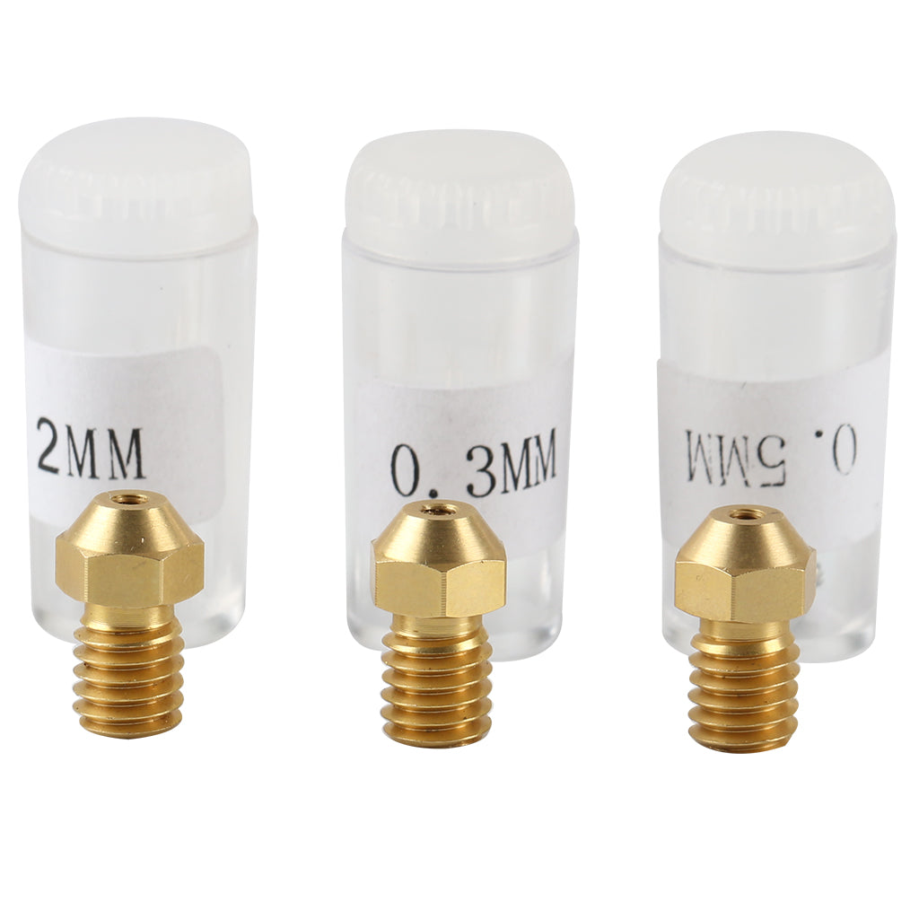 3D Printer Parts 0.2/0.3/0.5mm Brass Extruder Hotend Nozzle With Nozzles