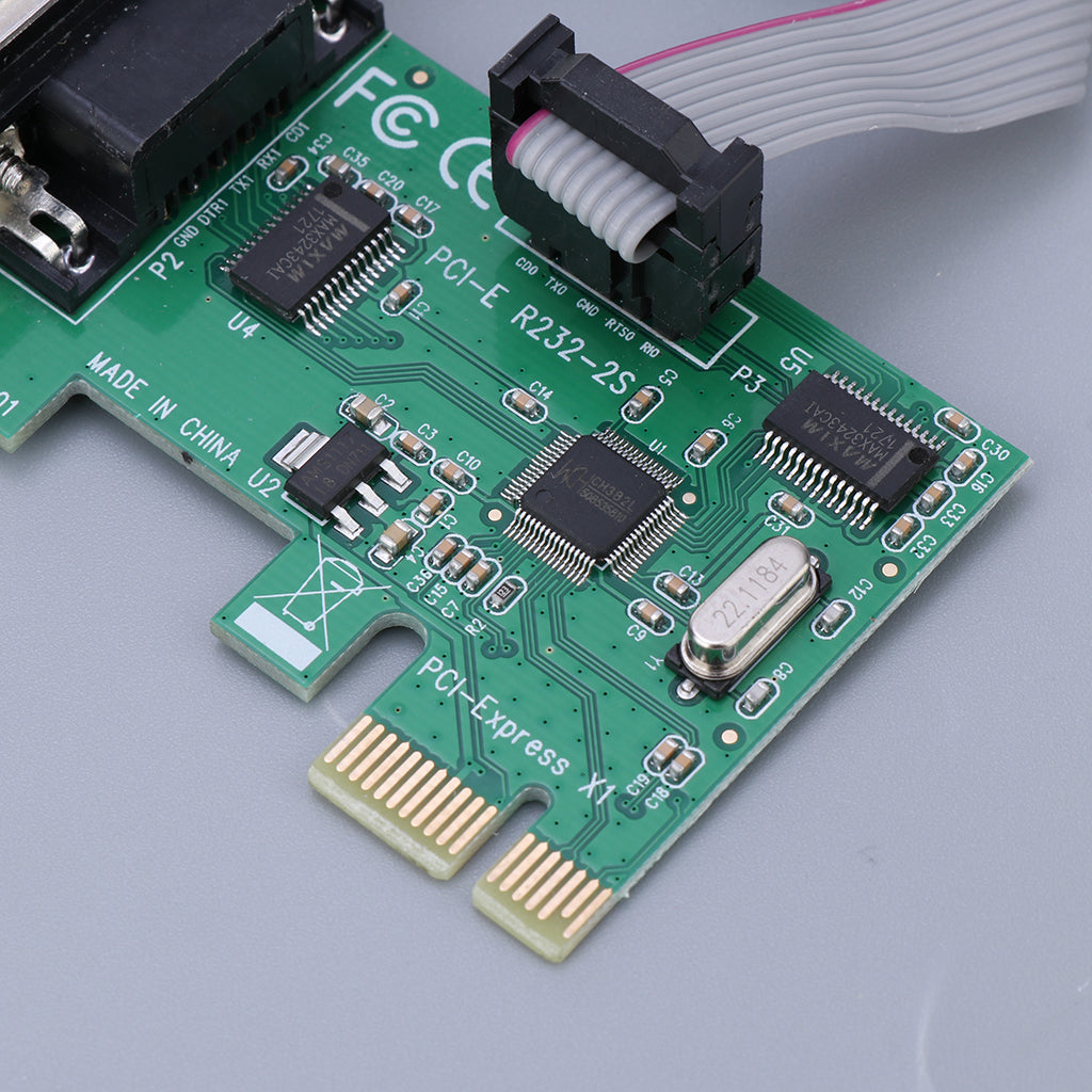 PCI-E 2 Port Serial Card 9PIN Female Port Adapter Converter