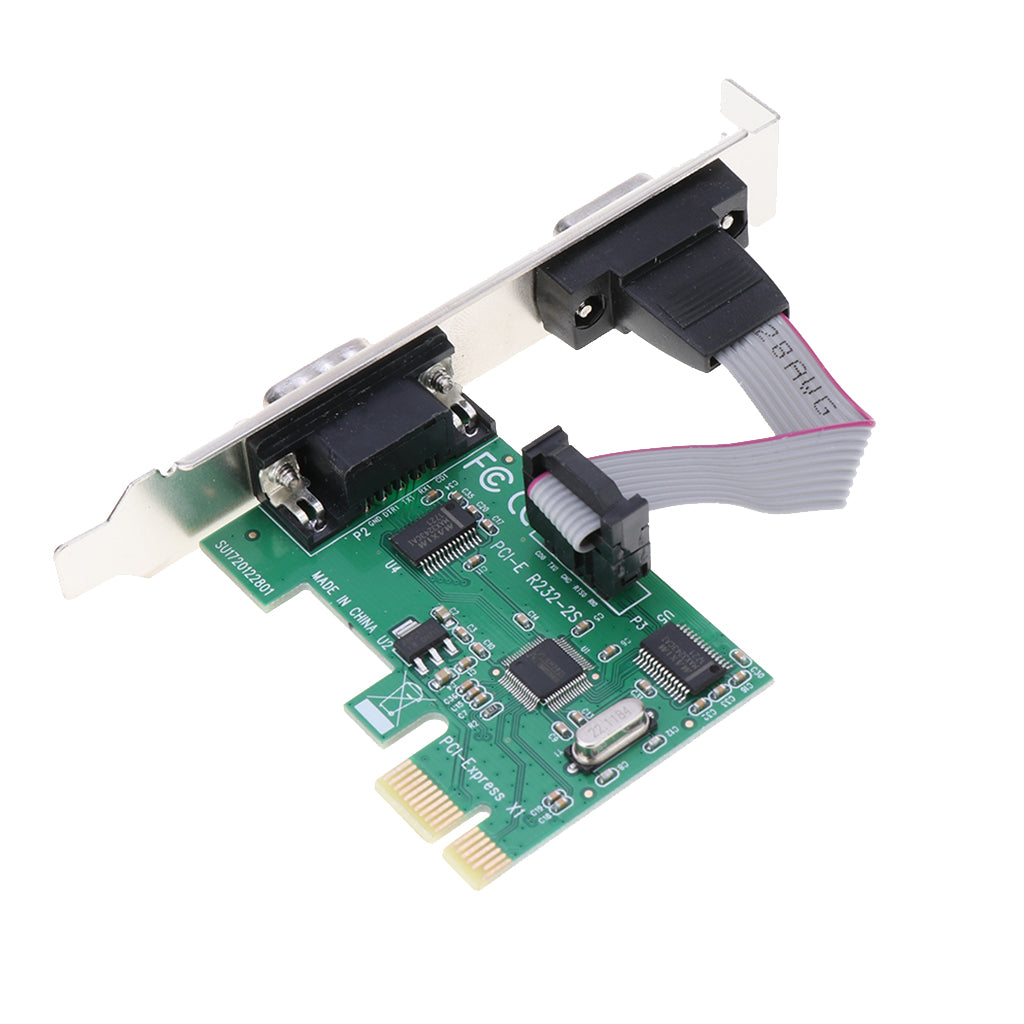 PCI-E 2 Port Serial Card 9PIN Female Port Adapter Converter