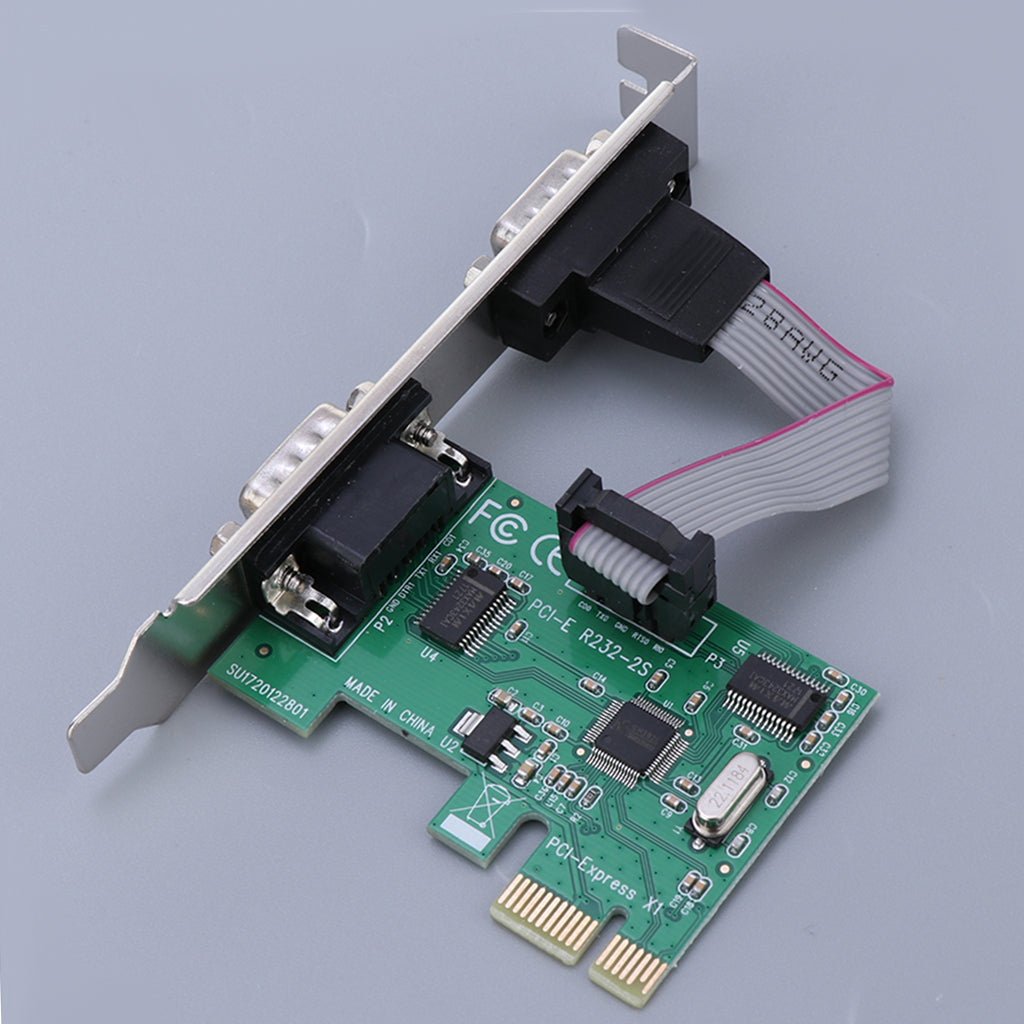 PCI-E 2 Port Serial Card 9PIN Female Port Adapter Converter