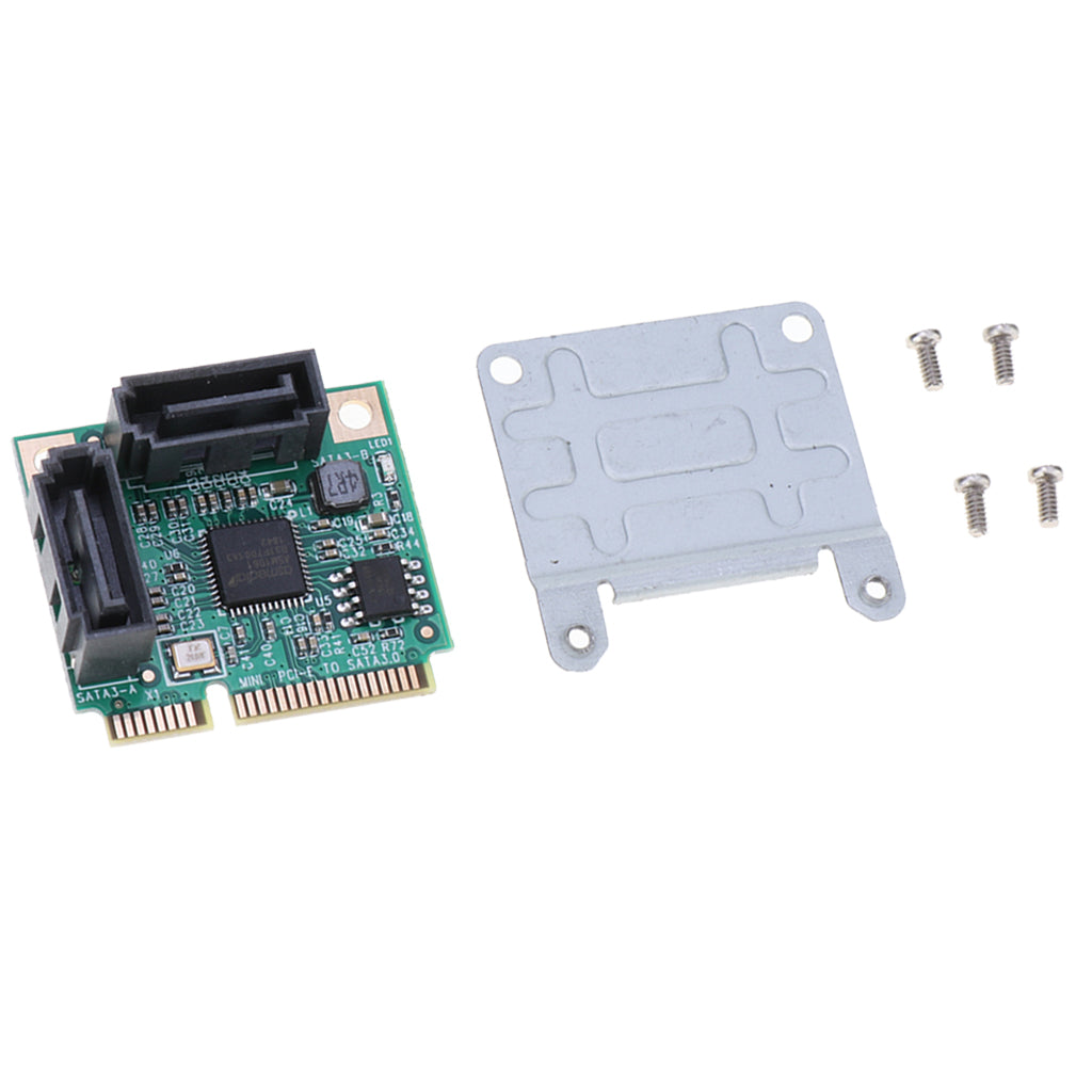 Mini PCI-E Express to SATA3.0 2-Port SATA III Expansion Adapter Card 6Gbps