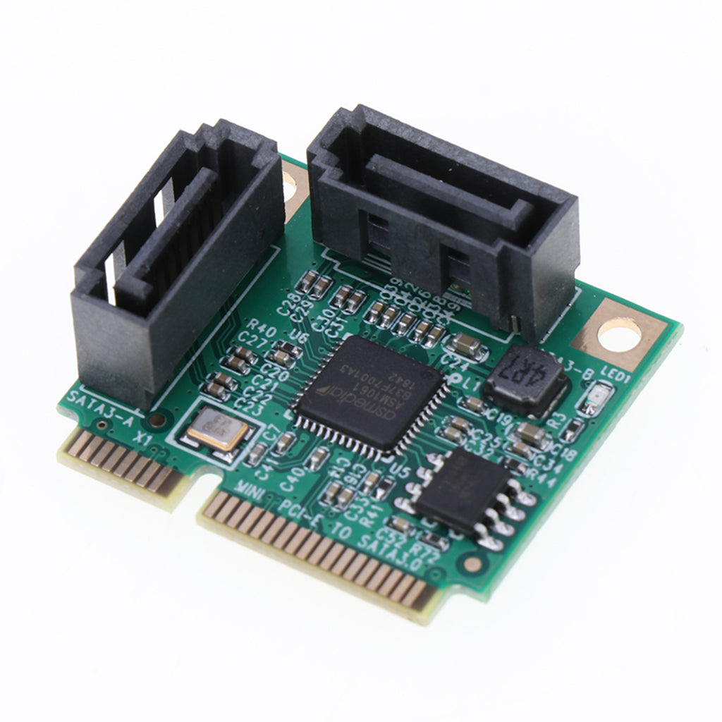 Mini PCI-E Express to SATA3.0 2-Port SATA III Expansion Adapter Card 6Gbps