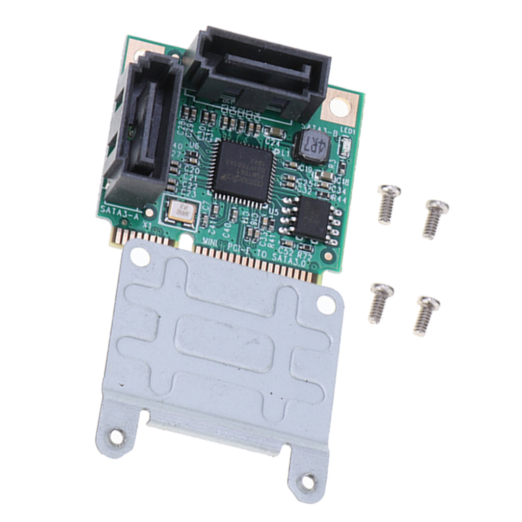 Mini PCI-E Express to SATA3.0 2-Port SATA III Expansion Adapter Card 6Gbps