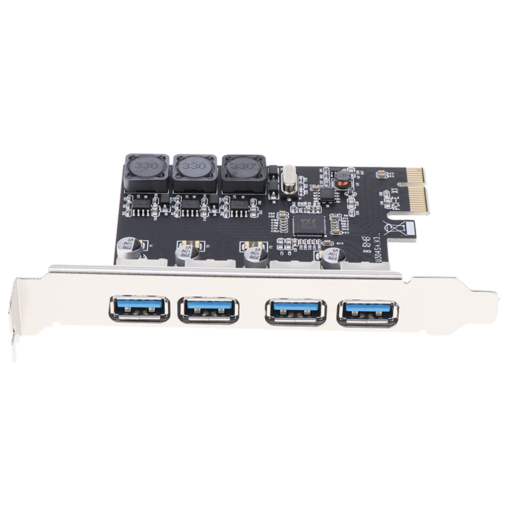 PCI-E USB 3.0 Hub Adapter Expansion Card w/4 USB Port for Desktop Computer