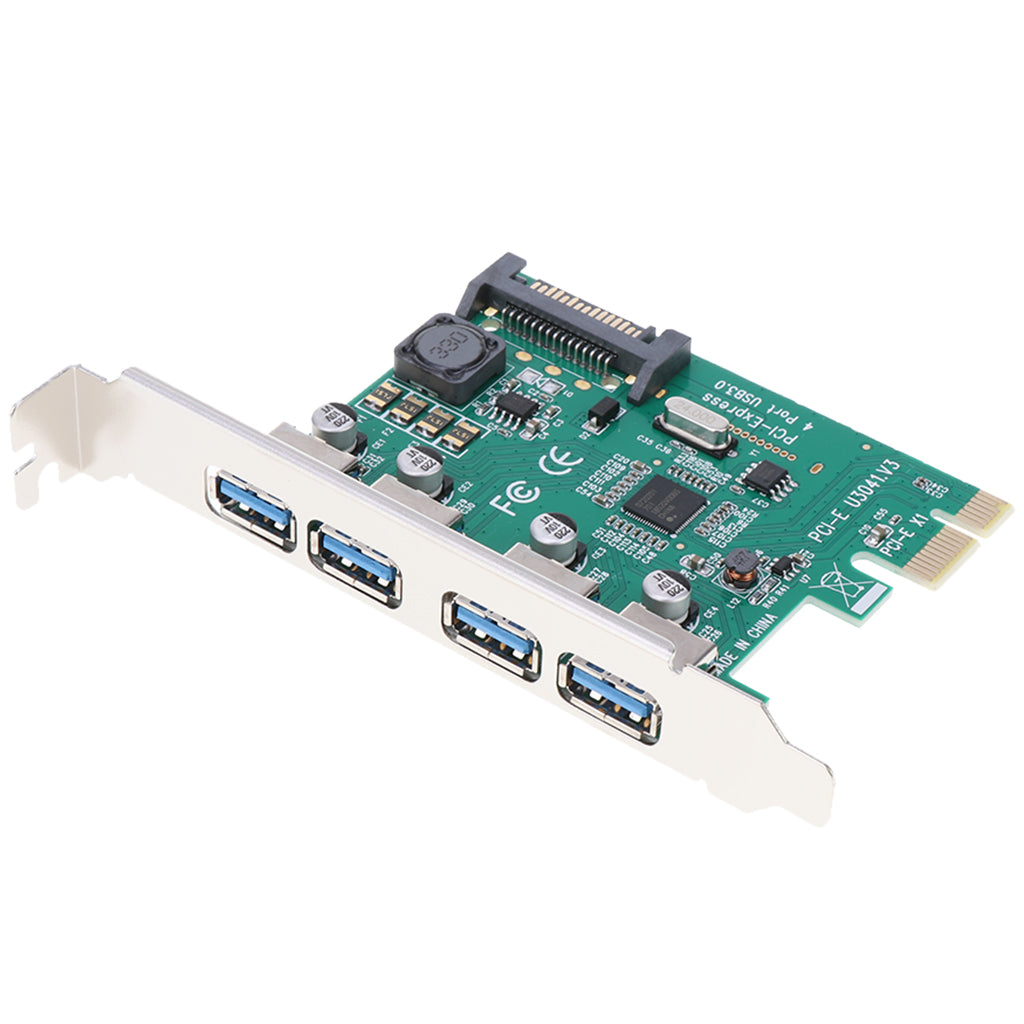 PCI-E Express to 4-Port USB 3.0 Hub Card Expansion Adapter for Desktop