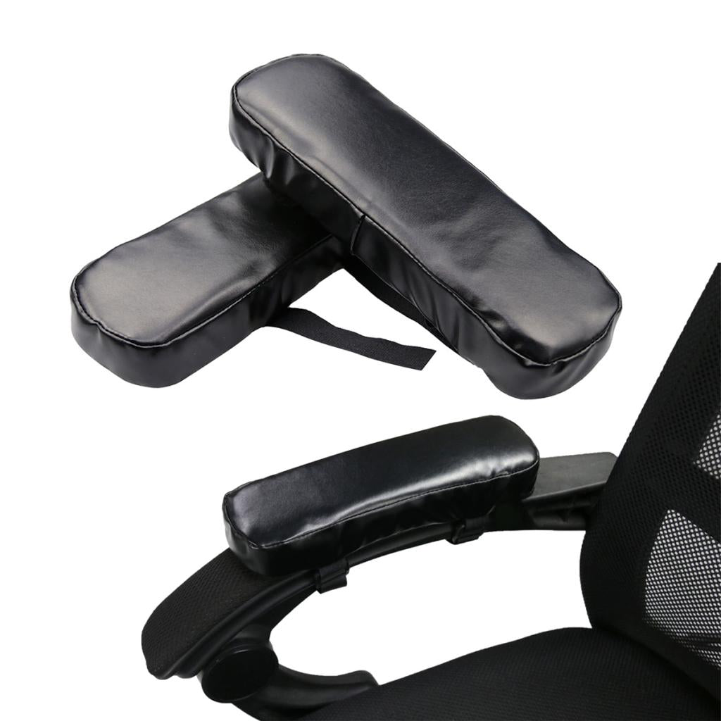 1 Pair PU Leather Wheelchair Armrest Cushion Pad Office Chair Elbow Support