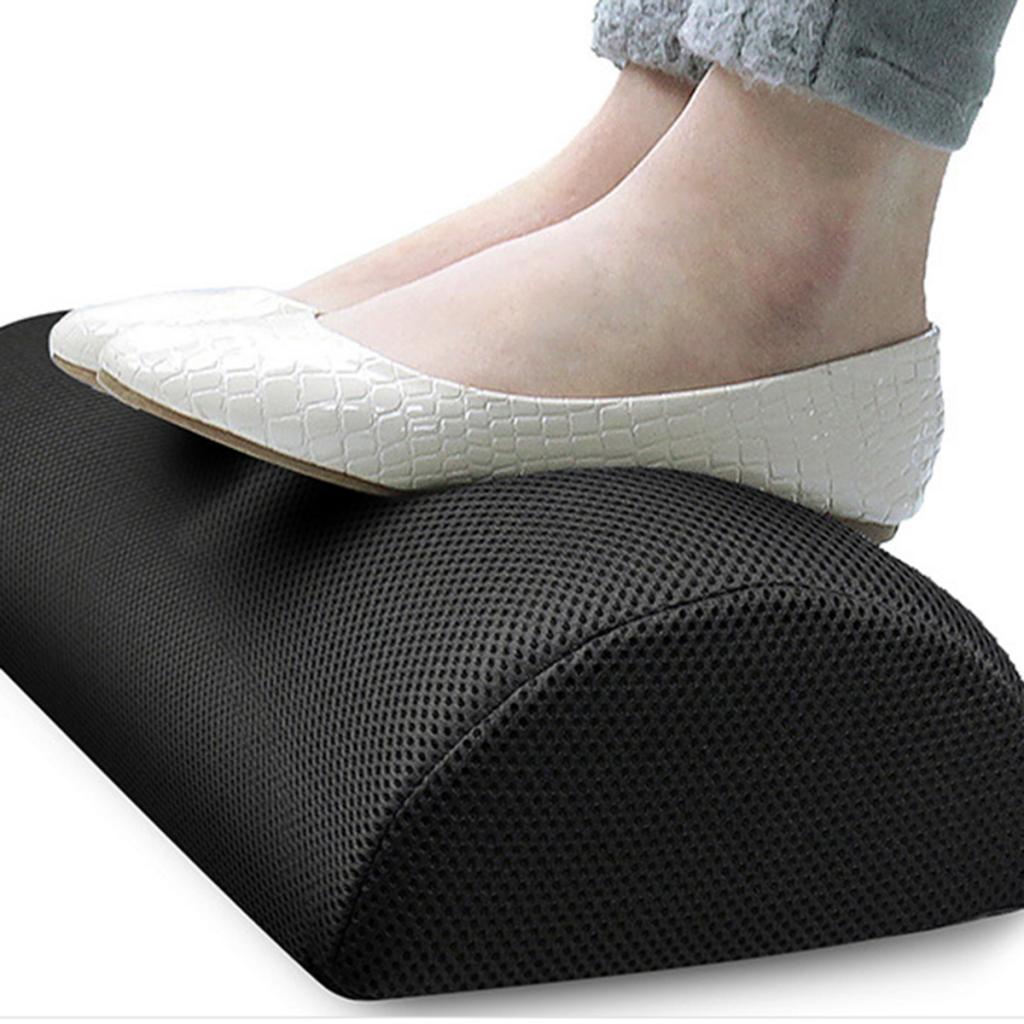 Memory Foam Office Under Desk Foot Rest Pillow Knee Cushion Mesh Cloth Gray