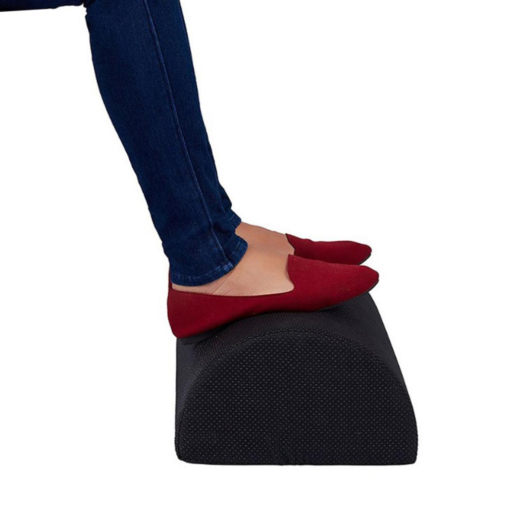 Memory Foam Office Under Desk Foot Rest Pillow Knee Cushion Non Slip Black