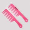 3 Pcs/Set Hairdressing Salon Anti-static handle wide Tooth Hair Comb  Pink