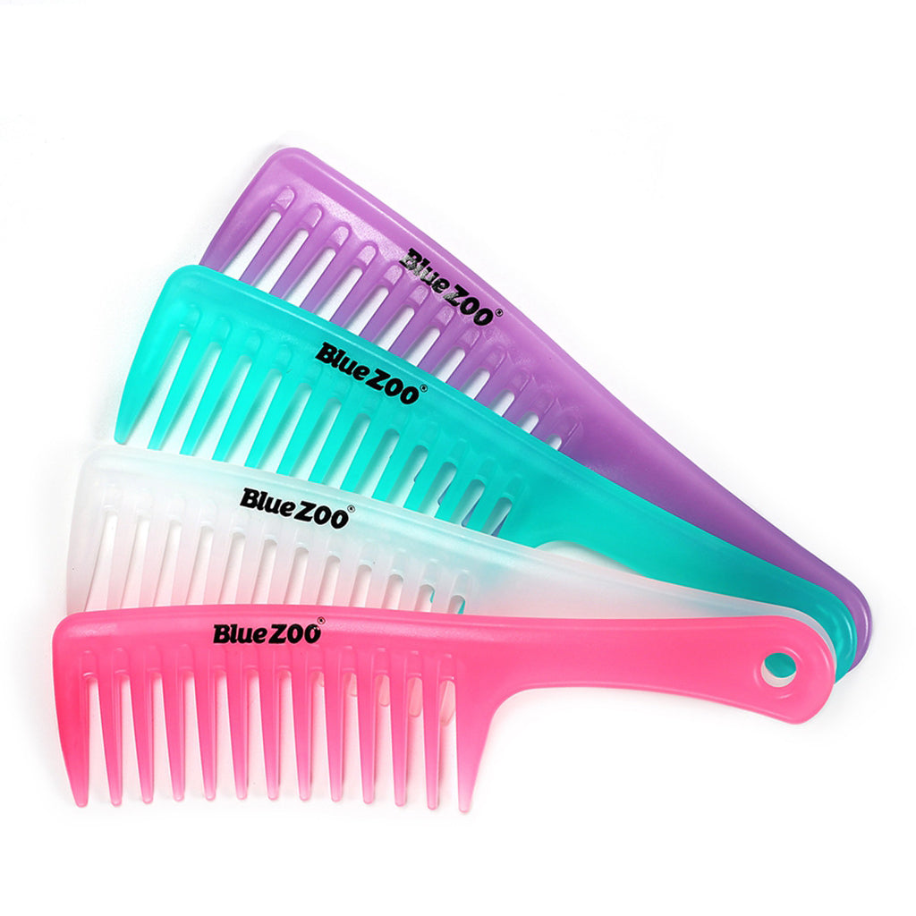 3 Pcs/Set Hairdressing Salon Anti-static handle wide Tooth Hair Comb  Pink